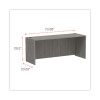 Alera Valencia Series Credenza Shell, 70.88w x 23.63d x 29.5h, Gray