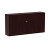 Alera Valencia Series Hutch With Doors, 4 Compartments, 70.63w x 15d x 35.38h, Mahogany