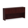 Alera Valencia Series Hutch With Doors, 4 Compartments, 70.63w x 15d x 35.38h, Mahogany