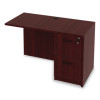 Alera Valencia Series Reversible Return/Bridge Shell, 47.25w x 23.63d x 29.5h, Mahogany