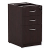 Alera Valencia Series Full Pedestal File, Left/Right, 3-Drawers: Box/Box/File, Legal/Letter, Espresso, 15.63" X 20.5" X 28.5"