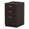 Alera Valencia Series Full Pedestal File, Left/Right, 3-Drawers: Box/Box/File, Legal/Letter, Espresso, 15.63" X 20.5" X 28.5"
