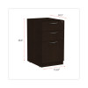 Alera Valencia Series Full Pedestal File, Left/Right, 3-Drawers: Box/Box/File, Legal/Letter, Espresso, 15.63" X 20.5" X 28.5"