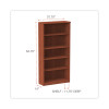 Alera Valencia Series Bookcase, Five-Shelf, 31.75w x 14d x 64.75h, Medium Cherry