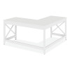 L-Shaped Farmhouse Desk, 58.27" x 58.27" x 29.53", White