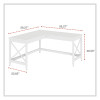 L-Shaped Farmhouse Desk, 58.27" x 58.27" x 29.53", White
