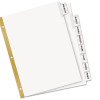 Insertable Big Tab Dividers, 8-Tab, Double-Sided Gold Edge Reinforcing, 11 x 8.5, White, Clear Tabs, 1 Set