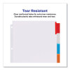 Insertable Dividers w/Single Pockets, 5-Tab, 11.25 x 9.13, White, 1 Set
