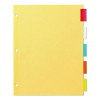 Plastic Insertable Dividers, 5-Tab, 11 x 8.5, Assorted Tabs, 1 Set