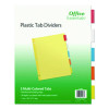 Plastic Insertable Dividers, 5-Tab, 11 x 8.5, Assorted Tabs, 1 Set