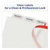Print And Apply Index Maker Clear Label Dividers, 8-Tab, 11 x 8.5, White, 50 Sets