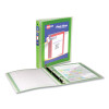 Flexi-View Binder With Round Rings, 3 Rings, 1" Capacity, 11 x 8.5, Green