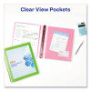 Flexi-View Binder With Round Rings, 3 Rings, 1" Capacity, 11 x 8.5, Green