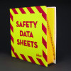Heavy-Duty Preprinted Safety Data Sheet Binder, 3 Rings, 3" Capacity, 11 X 8.5, Yellow/Red