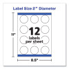 Round Print-To-The Edge Labels With Sure Feed And Easy Peel, 2" Dia, Glossy Clear, 120/Pk