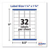 Removable Durable White Rectangle Labels w/ Sure Feed, 1.25 x 1.75, 256/Pk