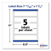 Rectangle Labels, Inkjet/Laser Printers, 7.85 X 1.75, Textured White, 5/Sheet, 10 Sheets/Pack