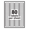 Labels, Inkjet/Laser Printers, 0.5 X 1.75, White, 80/Sheet, 100 Sheets/Pack