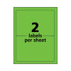High-Visibility Permanent Laser Id Labels, 5.5 x 8.5, Neon Green, 200/Box