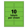 High-Visibility Permanent Laser Id Labels, 2 X 4, Neon Green, 1000/Box