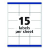 Permanent Id Labels W/ Sure Feed Technology, Inkjet/Laser Printers, 2 X 2.63, White, 15/Sheet, 15 Sheets/Pack