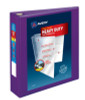 Heavy-Duty View Binder With Durahinge And One Touch Ezd Rings, 3 Rings, 2" Capacity, 11 x 8.5, Purple, 6/Carton