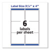 Shipping Labels W/ Trueblock Technology, Inkjet Printers, 3.33 X 4, White, 6/Sheet, 25 Sheets/Pack