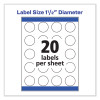 Vibrant Inkjet Color-Print Labels w/ Sure Feed, 1.5" Dia, White, 400/Pk