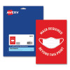 Preprinted Surface Safe Wall Decals, 7 X 10, Mask Required Beyond This Point, Red Face, White Graphics, 5/Pack