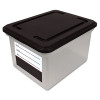 File Tote With Contents Label, Letter/Legal Files, 17.75" X 14" X 10.25", Clear/Black