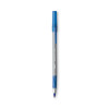 Round Stic Grip Xtra Comfort Ballpoint Pen, Stick, Fine 0.8 Mm, Blue Ink, Gray/Blue Barrel, Dozen