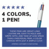 4-Color Ballpoint Pen, Retractable, Medium 1 Mm, Black/Blue/Green/Red Ink Colors, Randomly Assorted Barrel Colors, 3/Pk