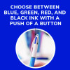 4-Color Ballpoint Pen, Retractable, Medium 1 Mm, Black/Blue/Green/Red Ink Colors, Randomly Assorted Barrel Colors, 3/Pk