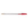 Cristal Xtra Smooth Ballpoint Pen, Stick, Medium 1 Mm, Red Ink, Clear Barrel, Dozen