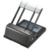130-Sheet Xtreme Duty Adjustable Two- To Three-Hole Punch, 9/32" Holes, Black/Silver