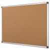 Value Cork Bulletin Board With Aluminum Frame, 24" x 36", Tan Surface, Satin Aluminum Frame