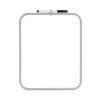 Magnetic Dry Erase Board, 11" x 14", White Surface, White Plastic Frame