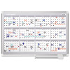 Magnetic Dry Erase Calendar Board, Four-Month Planning/Scheduling, 36" x 24", White Surface, Satin Aluminum Frame