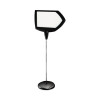 Magnetic Dry Erase Floor Stand Signs, White 25" x 17" Arrow Surface, Black/Silver Frame, 25" x 10" x 38" To 63"