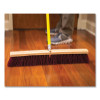 Poly Push Broom Kit, 24" x 60" Metal Handle, Maroon/Yellow