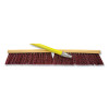 Poly Push Broom Kit, 24 x 60, Polypropylen Bristles, Metal Handle, Maroon/Yellow