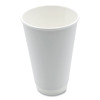 Paper Hot Cups, Double-Walled, 16 Oz, White, 25/Pack