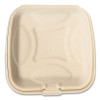 Bagasse Pfas-Free Food Containers, 9 x 9 x 3.19, Tan, Sugarcane, 100/Sleeve, 2 Sleeves/Carton