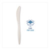 Mediumweight Wrapped Polypropylene Cutlery, Knife, 5.86", Plastic, White, 1,000/Carton