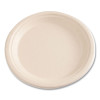 Bagasse Pfas-Free Dinnerware, Plate, Sugarcane, 9" Dia, Tan, 500/Carton