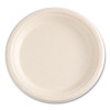 Bagasse Pfas-Free Dinnerware, Plate, Sugarcane, 9" Dia, Tan, 500/Carton