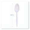 Mediumweight Polypropylene Cutlery, Spoon, 5.31", Plastic, White, 1,000/Carton