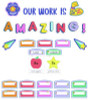Work Display Bulletin Board Sets, 45-Piece Set, We Stick Together: Our Work Is Amazing, 7.9" x 15", Multicolor