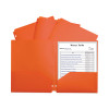 Two-Pocket Heavyweight Poly Portfolio Folder With Three-Hole Punch, Accommodates 11 x 8.5 Sheets, Orange, 25/Box