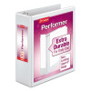 Performer Clearvue Slant-D Ring Binder, 3 Rings, 3" Capacity, 11 X 8.5, White